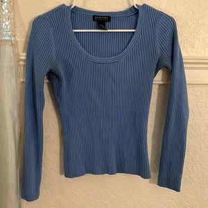 New York & Co blue ribbed long sleeve